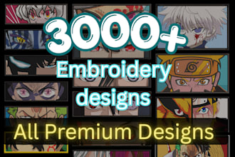 provide you 3000 premium embroidery design in different formats