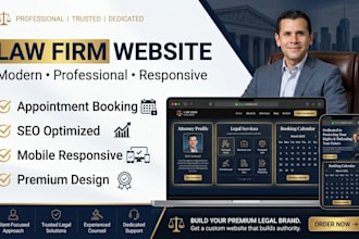 create a law firm website with appointment booking, whistleblower protection