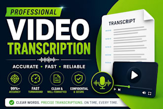 write transcription for long and short videos