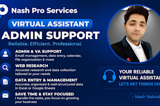 be your VA for data entry, web research, data mining, admin work