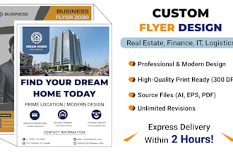design corporate, real estate, financial, IT business flyer