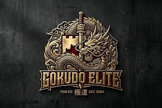 design a bold japanese mafia inspired luxury logo for your brand