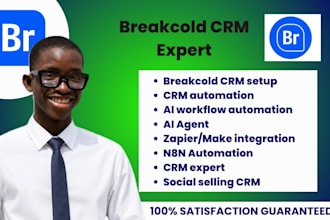 automate breakcold CRM with zapier, make and integrations, ai automation