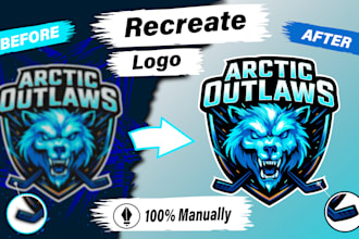 recreate blurry and pixelated png logo for print and web use