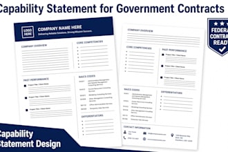 design capability statement for government contracts and federal procurement