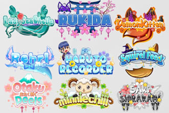 design custom vtuber logo, anime, jrpg, cute kawaii for streamer and vtuber