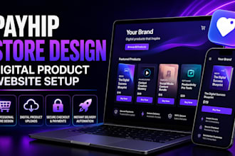 payhip store design digital product website setup