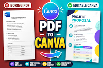 convert PDF, word, or document into editable canva templates