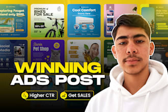 design winning static ads post, ad creative in 12 hours