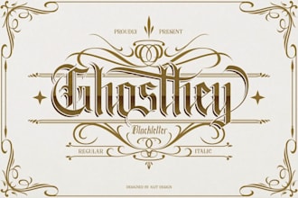 make gothic typographic, old english logo for your brand