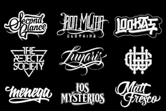 design dj, music, band, metal, edm, or custom font logo