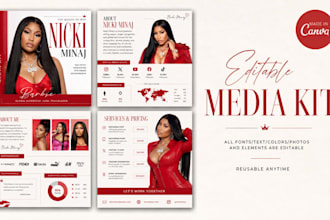 design a luxury editable media kit and press kit in canva