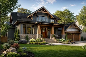 design and render house exterior and interiors