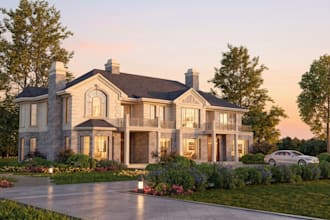 design and render house interior and exterior views