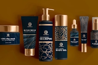 design luxury skincare label and cosmetic packaging