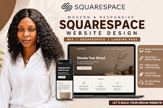 build modern squarespace website design redsign wix squarespace landing page