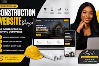 design modern construction website for contractors and roofing companies