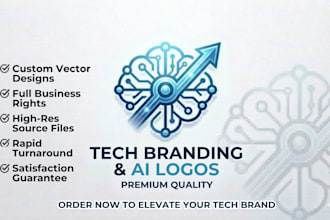 design a modern tech branding identity and ai logo for your business