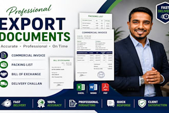 create invoice, packing list and shipping documents in excel