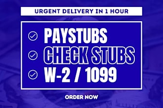 prepare fast w2, paystub, adp paystub, paycheck, stubs