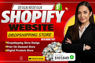design or redesign shopify website, shopify store design, shopify dropshipping