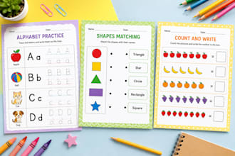 design printable educational worksheets for kids