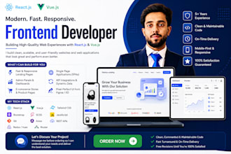 build a modern frontend website or web app using react or vuejs