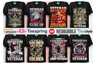 create custom t shirt design and usa flag military veteran