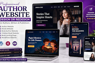 author website redesign book author website ebook website children book website