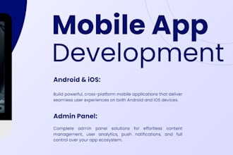 build a mobile app for ios and android with optional admin panel