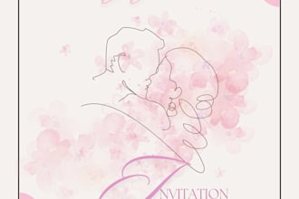 design a cute and elegant wedding invitation