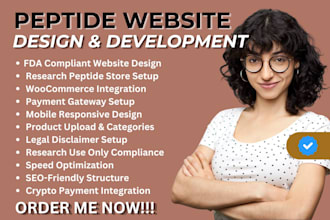 build fda compliant peptide or research peptide website for sales