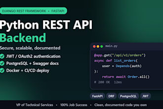 develop python rest api backend with django rest framework and fastapi