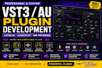 develop custom vst3 and au audio plugins with professional gui and dsp features