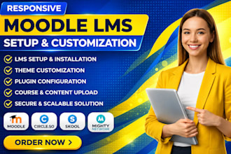 setup moodle lms, moodle customization, learndash elearning website courses