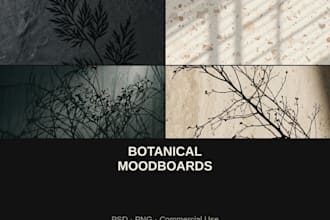 create botanical minimalist moodboards digital collage