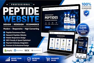 build and design a modern peptide, biotech, clinic, or supplements website