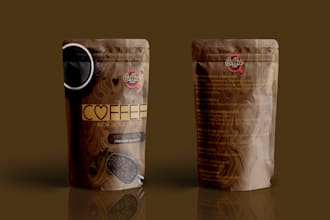 design premium coffee packaging and pouch design