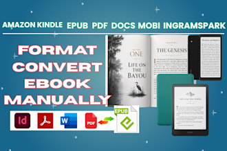 fix convert pdf to epub, doc to epub, format for kdp and ingramspark book upload
