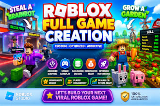 develop a roblox full game creation, steal a brainrot or grow a garden