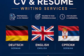 create your CV lebenslauf in german, english or serbian