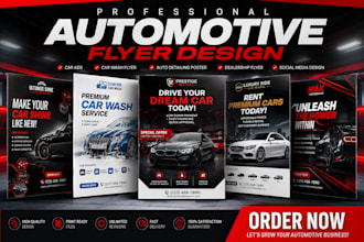 design professional car ads, car wash flyer and auto detailing poster