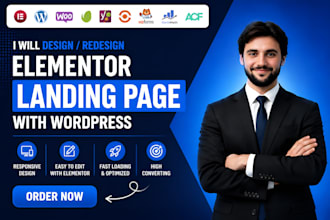 design incredible elementor landing page