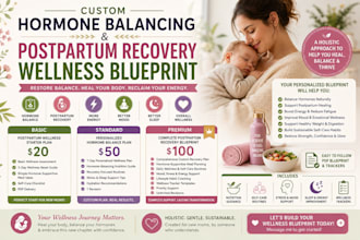 create a hormone balancing and postpartum recovery wellness blueprint