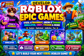 develop steal a brainrot,grow a garden or simulator game,obby,tycoon