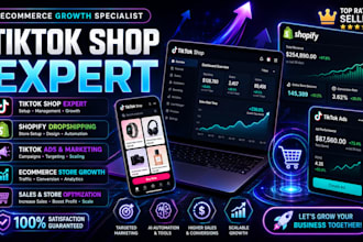 setup tiktok shop, product listings, tiktok ads and store optimization