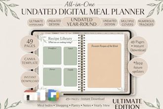 design custom digital planner with hyperlink, printable planner
