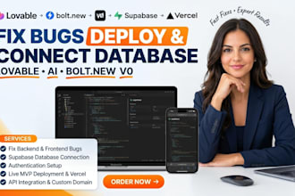 lovable ai bolt new v0 supabase developer fix bugs deploy full stack mvp app