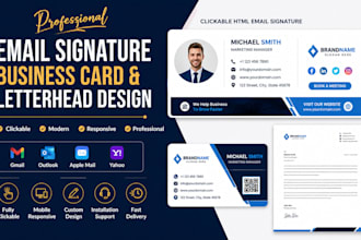 make clickable HTML email signature, business card and outlook signature