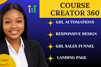 setup cc360 course creator sales funnel landing page and community